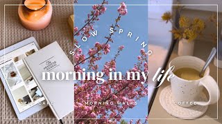 spend a slow spring morning with me 🌸☕️ (self care, coffee, pretty walks, journaling)
