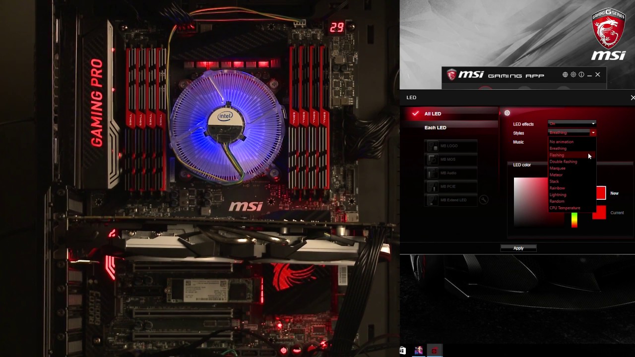 Tuto Msi Comment Changer Les Effets De Lumiere Des Led De Votre Carte Mere Youtube