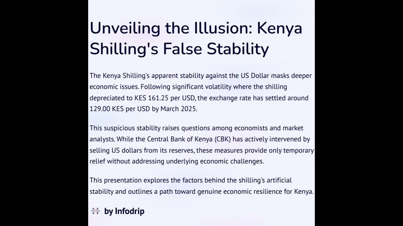 Unveiling the Illusion: Addressing the Kenya Shilling's False Stability and Path to True Economic...