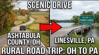 Driving in Rural Ashtabula county, Ohio to Linesville, Pennsylvania