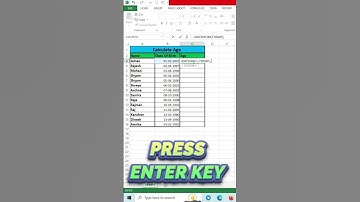 Age Calculation Excel Trick #shorts