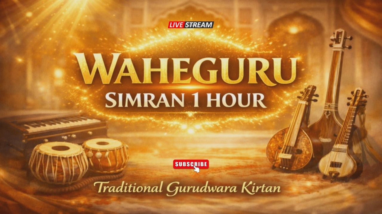 Waheguru Simran 1 Hour | Traditional Gurudwara Style | Harmonium Tabla Sarangi Meditation