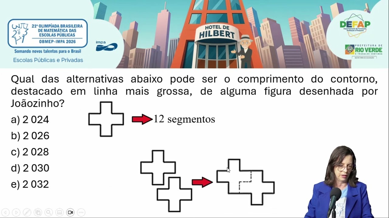 Questão OBMEP 2025 - Nível 01 - Sequência formada por cruz