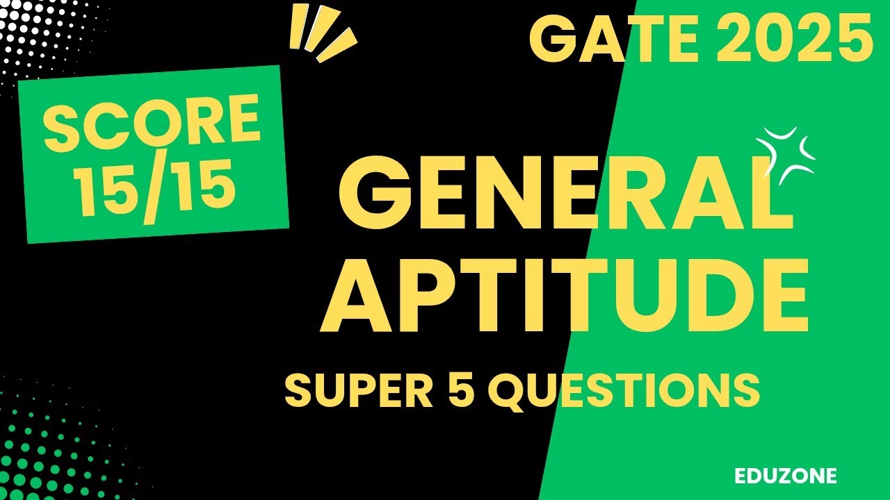 Super 5 Questions on General Aptitude | Gate 2025 | Csir Net - YouTube