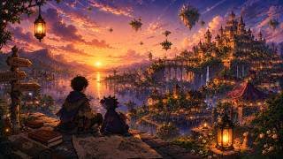 Floating Kingdom at Sunset 🌅 | Relaxing Fantasy Music for Study, Sleep & Focus