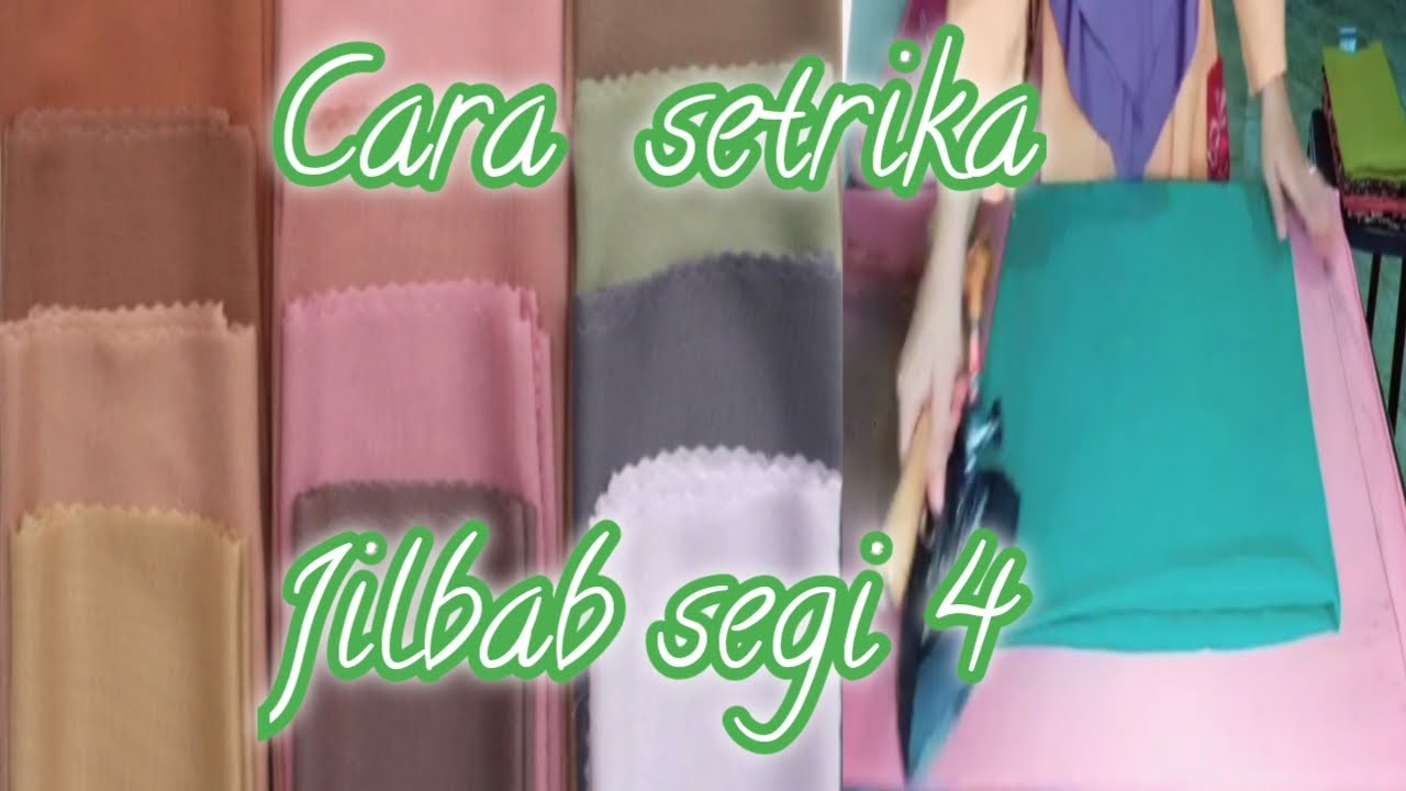 cara mudah setrika jilbab segiempat