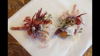 【ドライフラワーで作るコサージュ／製作映像】l'atelier bois アトリエボア