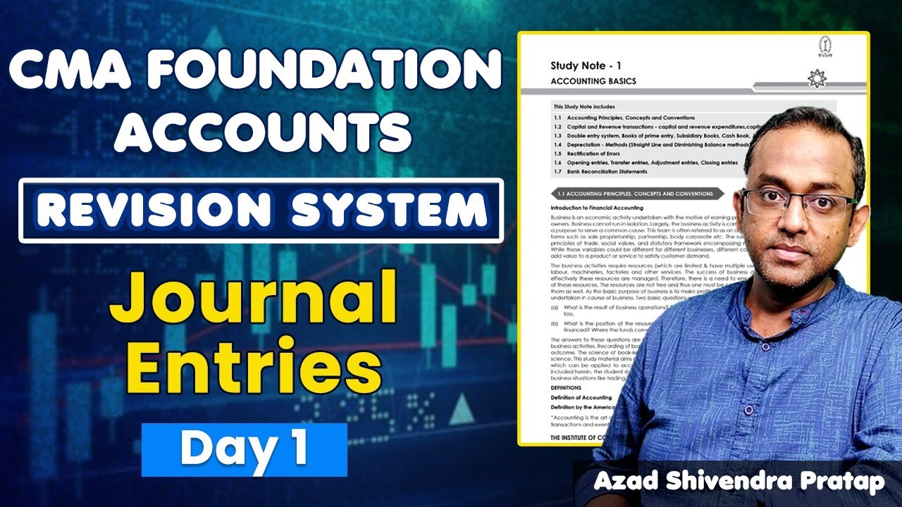 CMA Foundation Accounts | Journal Entries Day - 1 | Revision System