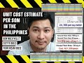 Unit cost estimate per square meter in the philippines  ep 4  jonathan  mikka