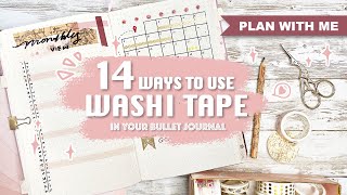 [PLAN WITH ME] 14 Ways to use WASHI TAPE in your Bullet Journal | July BUJO Setup