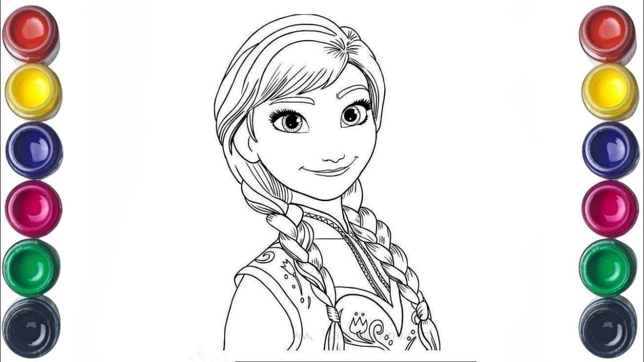 Прекрасный рисунок Анны для детей, рисование и раскрашивание для детей | Давайте рисовать вместе