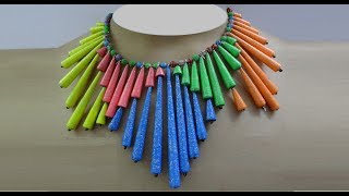 Paper Crafts: Colorful Paper Bead Necklace | DIY Paper Jewelry