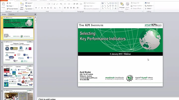 Selecting Key Performance Indicators, by Aurel Brudan, CEO The KPI Institute