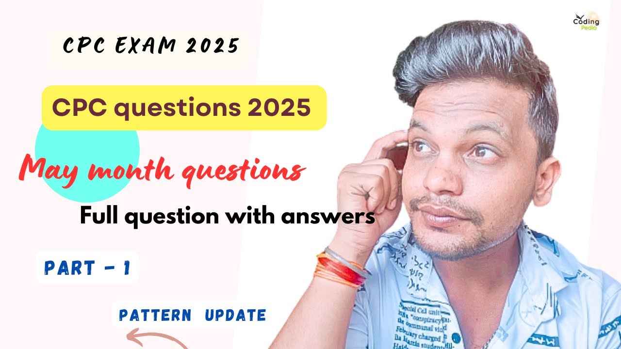 CPC exam 2025 ll May month question ll Part 1 #cpc #cpcexam #aapc #icd ...