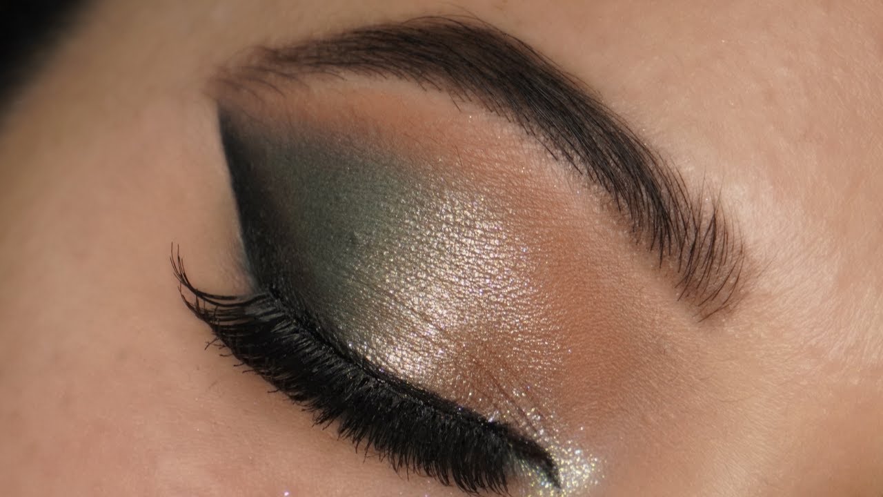 green golden smokey eye makeup tutorial step by step for hooded eyes