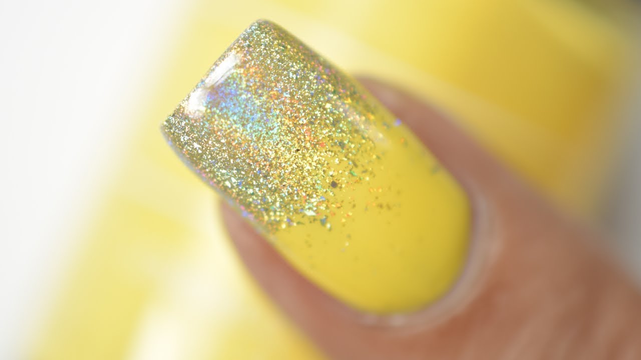 HOLOGRAPHIC FRENCH MANICURE | Holo Powder Ombre french tips 