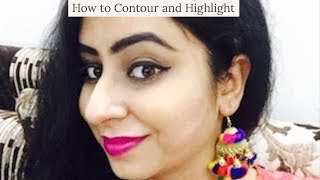 How to do Contouring and Highlight for Beginners in Hindi | Simple Steps