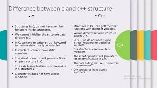 Relationship of Structure and class/Difference between structure and class