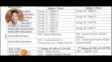 SKMU NEP UG Sem 3 Subject Wise Exam Date Kaise Dekhe | how to find sem 3 exam date by routine | skmu