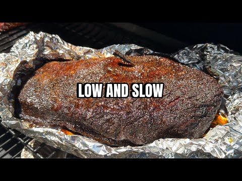 Foil Boat Smoked Brisket on a Traeger