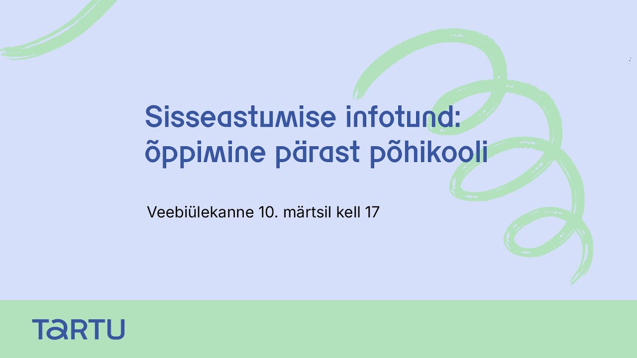 OTSE. Sisseastumise infotund: õppimine pärast põhikooli