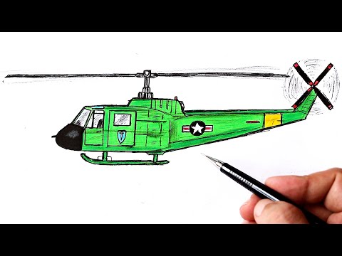 Как нарисовать Военный Вертолёт