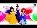Learn colors with Slime|Slime Princess Disney|Dolls Disney Tiana Cinderella Rapunzel Ariel