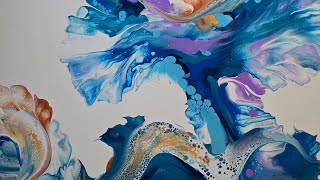 (579) DUTCH POUR on LARGE CANVAS - 24 X 36 Inches - What a FLUID ART Adventure!