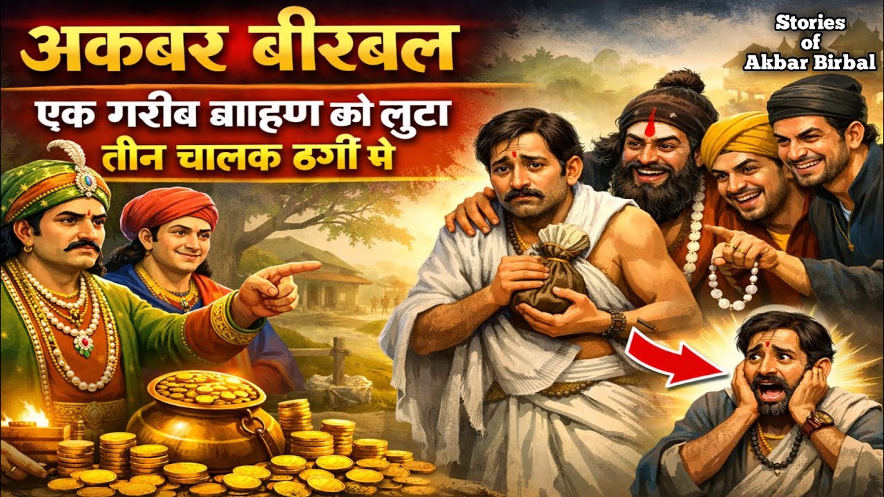 🫅 एक गरीब ब्राह्मण को लूट लिया तीन चालक ठगों ने 🫅 | अकबर बीरबल कि कहानी | Akbar Birbal ki kahaniyan 