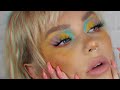 back with a bright colorful eyeshadow look / full face makeup tutorial