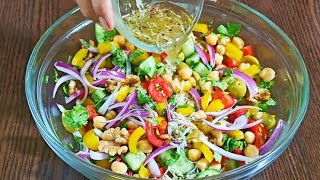 Vegetables Salad Recipe | High Protein Chickpea Salad