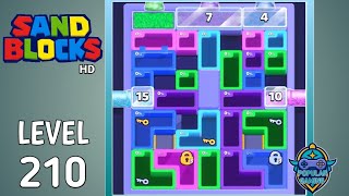 Sand Blocks: Drop Puzzle Super Hard Level 210: Gameplay Solution
