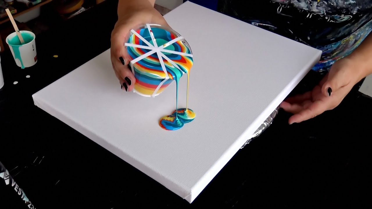 Two Streams of Paint—Double the Drama! 🌊🔥 Must-See Acrylic Pouring Hack