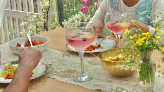 Countryside slow life routine  Herbal drink from cottage kitchensewing & family time ASMR