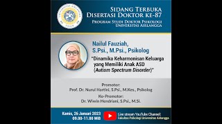 Sidang Terbuka Disertasi Doktor ke-87, Nailul Fauziah, S.Psi., M.Psi., Psikolog