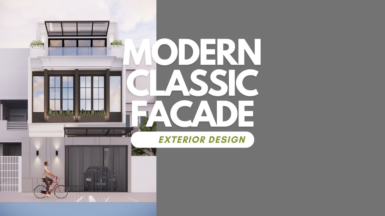 MODERN- CLASSIC HOUSE FACADE DESIGN | SKETCHUP AND ENSCAPE ANIMATION | 2022