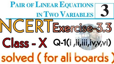 Class 10th #Pairof #LinearEquation In Two Variables|#Ncert Exercise-3.3 Q-1 solved#Cbse#Icse#UP#10th