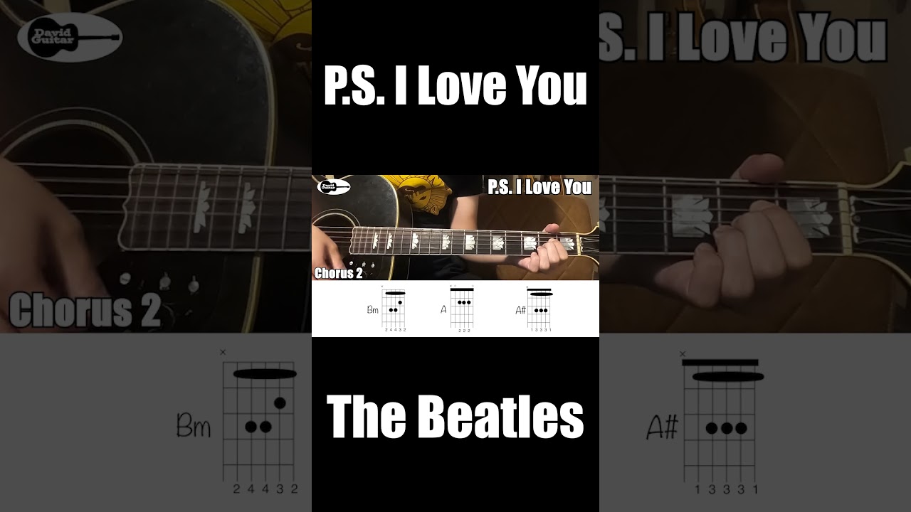 P S I Love You The Beatles Guitar chords #Shorts