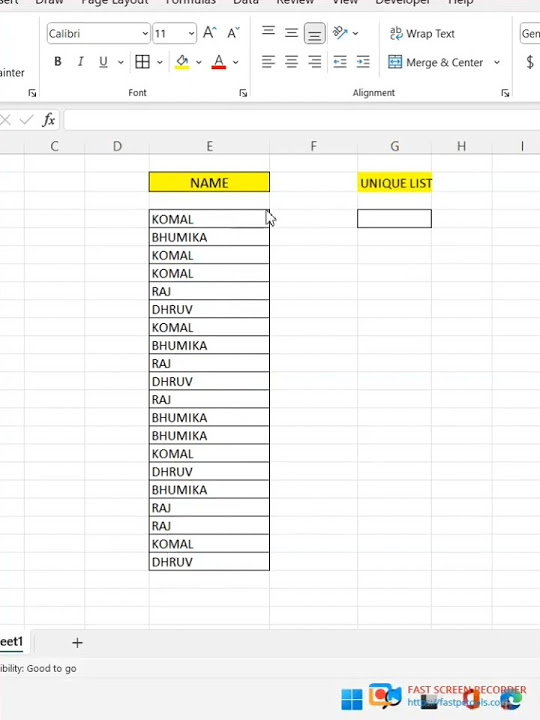 How to create unique list in excel youtube