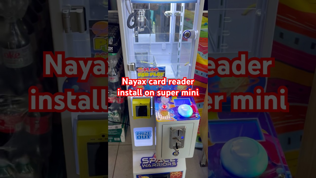 Nayax card reader install on super mini claw machine 