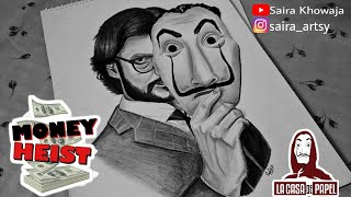 Professor (Money heist) | Pencil sketch | Saira Khowaja