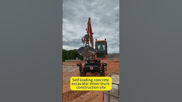 Our customized multifunctional self loading excavator concrete mixer truck