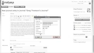 Creating a Mahara Journal Entry with Images