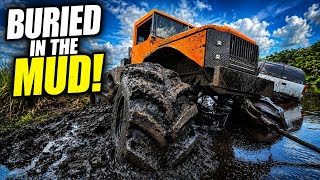 Mega Trucks Battle Deep Mud to Save a Buried Mud Trucks! 
