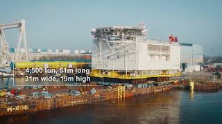 Load out and sail away of the Baltic Eagle substation