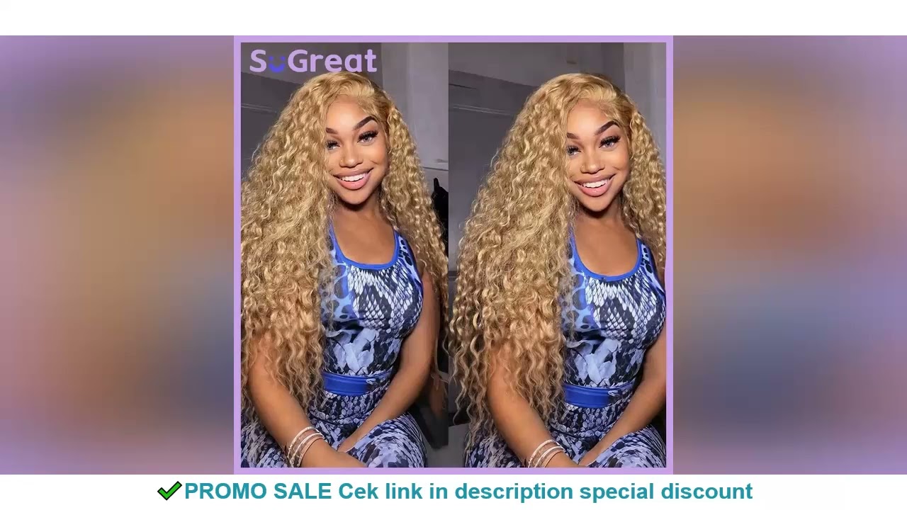 Honey Blonde Lace Front Curly Wigs Human Hair Deep Wave 13x6 HD Lace Frontal Wigs for Women 30 inch