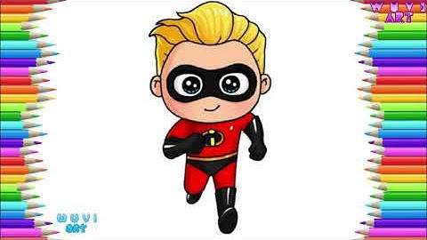 How to Draw Dash - Cute The Incredibles Character Easy Drawing Lesson