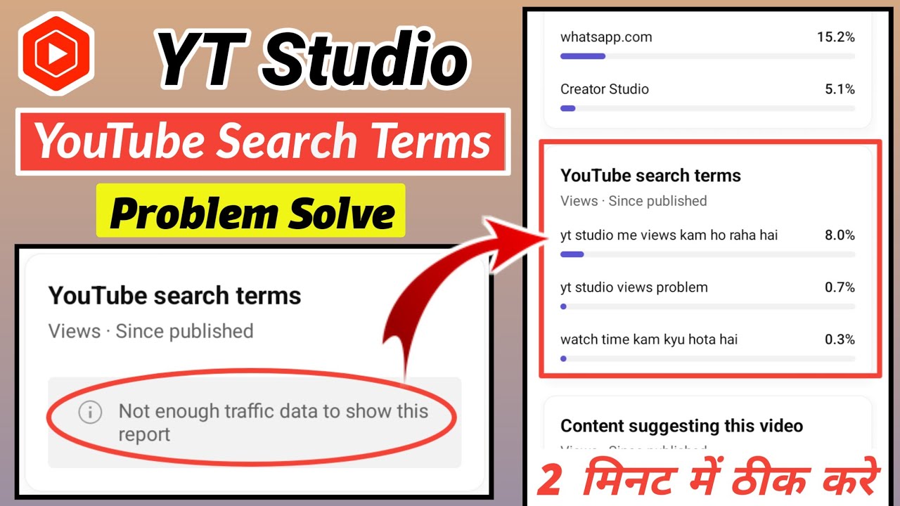 YouTube Search Terms Not Enough Traffic Data To Show This Report || YouTube Search Terms Problem