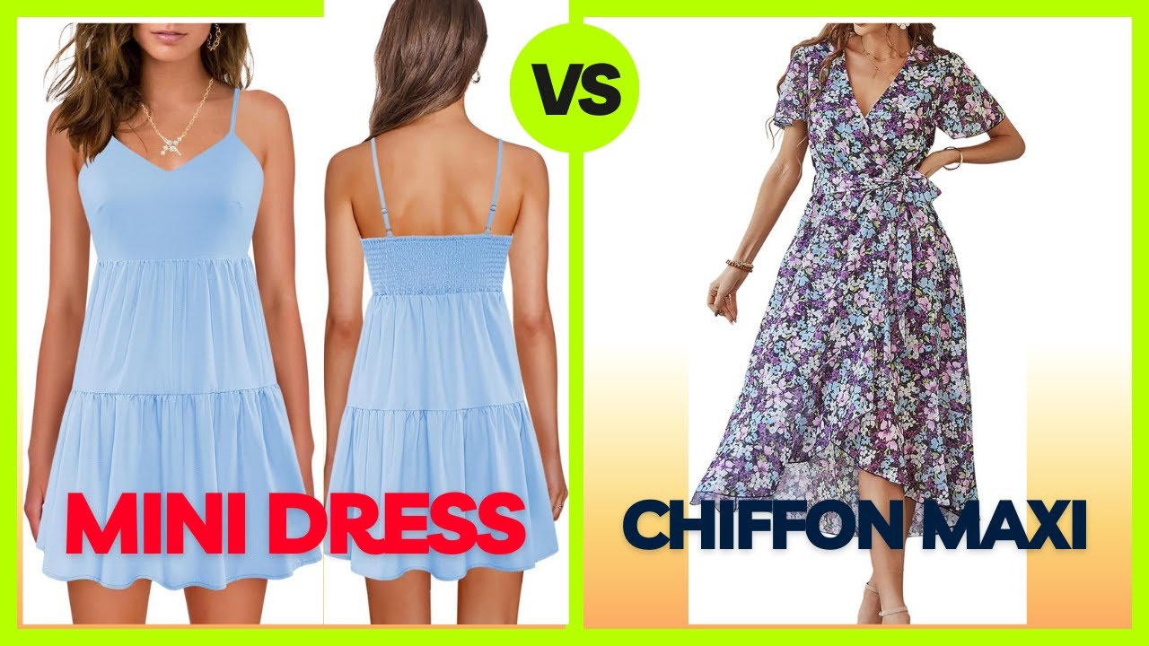 Women's Chiffon Dress Floral 𝐂𝐨𝐦𝐩𝐚𝐫𝐢𝐬𝐢𝐨𝐧 with  Swing Mini Dress Casual