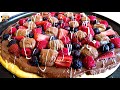 Christmas Chocolate Fruit Pizza | Nutella Berries and White Chocolate